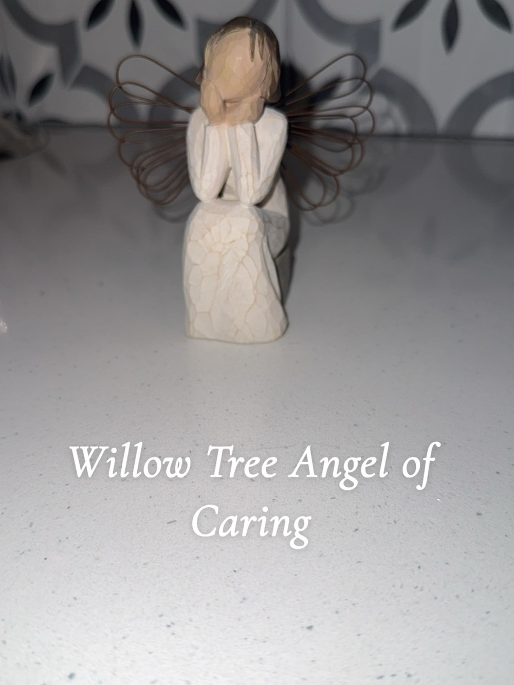 Willow Tree Angel of Caring Figurine - Cream with Bronze Wire Wings